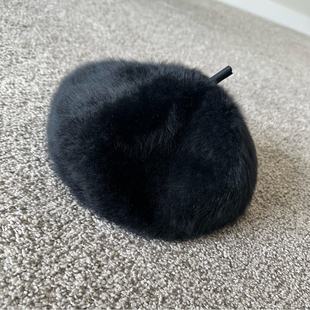 Kangol Black Angora Beret